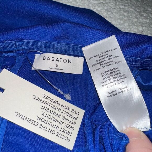 Babaton Aritzia Women’s Ruslan Sheath Dress Royal Blue Size 2 NWT - Picture 7 of 12